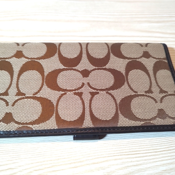 Coach Handbags - EUC Coach Check Book Holder Wallet.